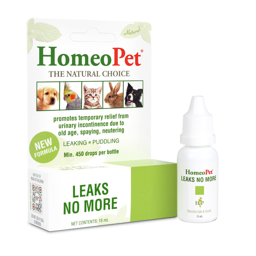 HomeoPet Leaks No More, Safe and Natural Cat and Dog Urinary Incontinence Relief, Pet Incontinence Medicine, 15 Milliliters