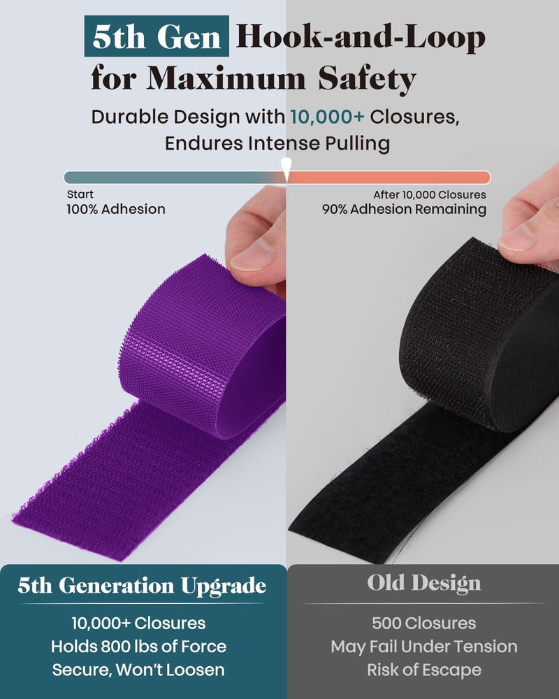 Thick Wide Dog Collar and 6-8 FT Leash Set for Large Dogs, Heavy Duty Full Metal Buckles and Soft Padded Dog Collar Leash Set, with A Poop Bag Holder for Leashes Set-Purple XL: Width 1.7", Length 18.5"-22.5" - PawsPlanet Australia