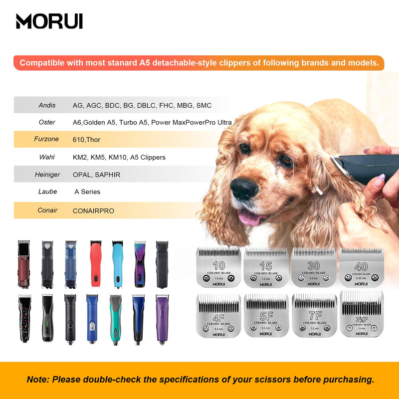 Pet Dog Grooming Clipper Replacement Blade?Detachable Ceramic Blade?Compatible with Most Andis,Oster A5 Wahl KM Series Clippers Size 30 Cut Length 1/50"(0.5mm) 30#