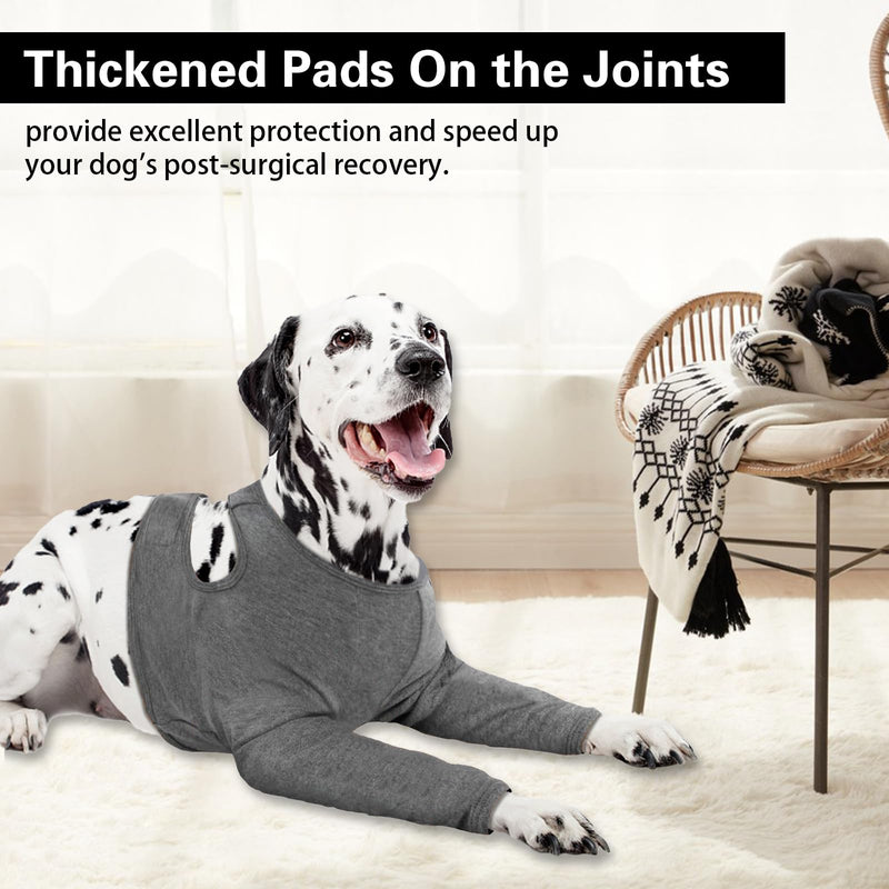 Dog Leg Recovery Sleeve, Dog Front Leg Elbow Protector, Dog Recovery Suit After Surgical Wound Protector to Prevent Licking Bite Cone Collars Alternative (Grey, 2XL) Grey - PawsPlanet Australia
