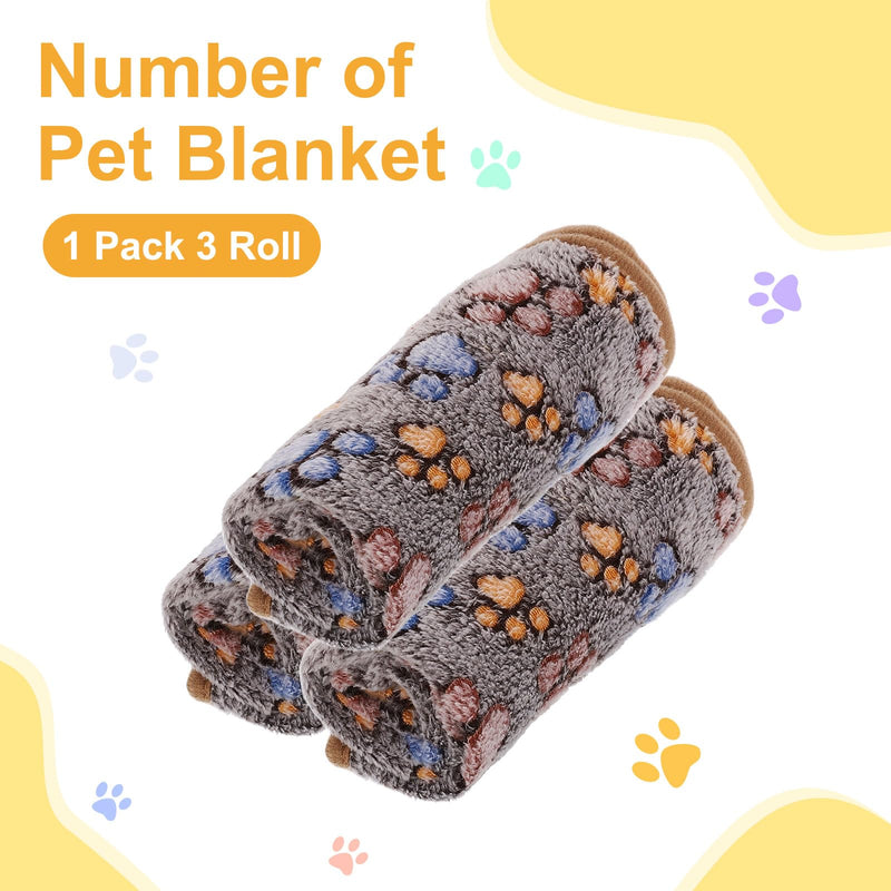 Pet Blanket, Medium Soft Fluffy Flannel Paw Printed Throw Blanket, Scratch Proof Furniture Protector Cover 30x42 Inches, (Black, 1 Pack 3), Intended for Dog/Cat Black - PawsPlanet Australia