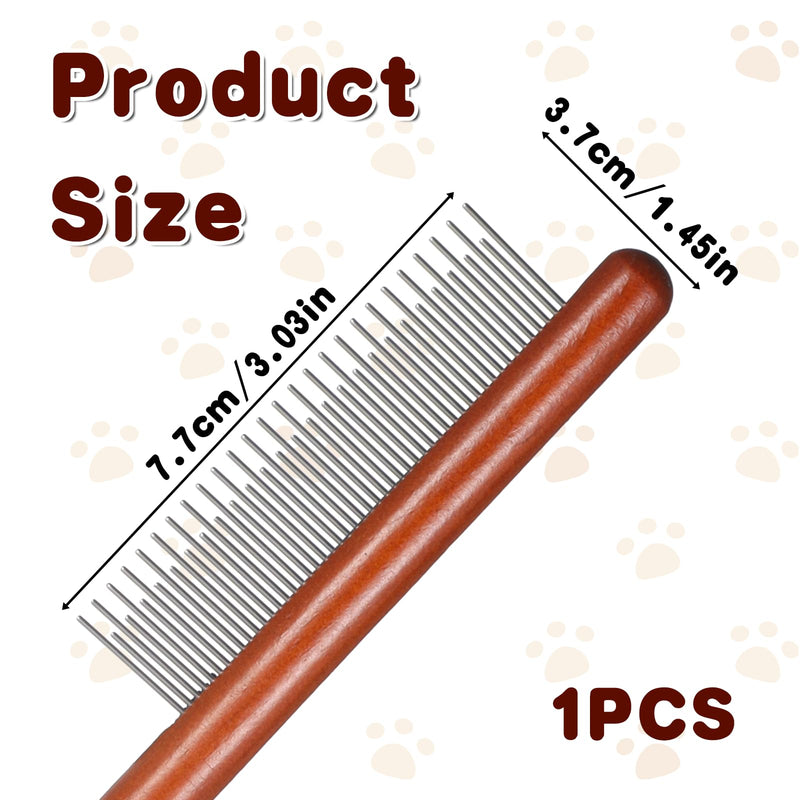 Cat Comb, Rabbit Dog Hair Brush Flea Lice Comb Deshedding Brush with Wood Handle, Fine Wide Teeth Remove Tangles, Shedding Fur Fleas Grooming Tool for Long Short Haired Cats Dogs Puppy Rabbits