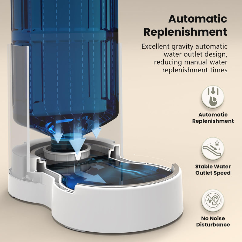CZPET 4L Pet Water Dispenser Without Electricity Unplugged Automatic Water Bowl Dispenser Gravity Water Dispenser for Cats Water Self Feeder Dog Fountain Dogs Bowl Bottles for Kitten Puppy - PawsPlanet Australia