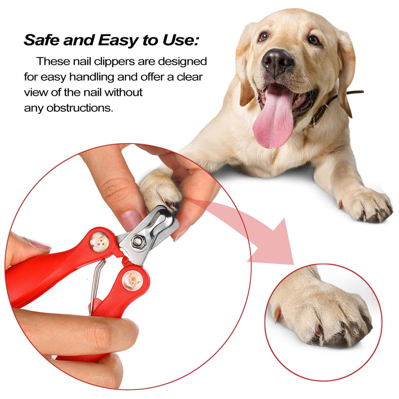 2 Pack Professional Dog Nail Trimmer, Safety Guard Pet Nail Clipper for Dogs, Sharp Pet Nail Trimmer with Nail File, Claw Care Tool for Small & Large Dogs Cats, Prevent Over Cutting - PawsPlanet Australia