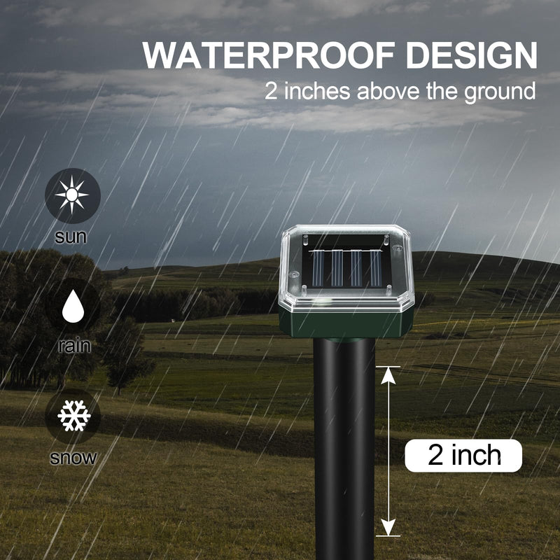 Mole Repellent for Lawns 8 Pack, Solar Powered Mole Repeller Ultrasonic Gopher Deterrent, Outdoor Waterproof Vole Vibration Stakes,Sonic Spike for Rodent Groundhog Snake Chipmunk - PawsPlanet Australia