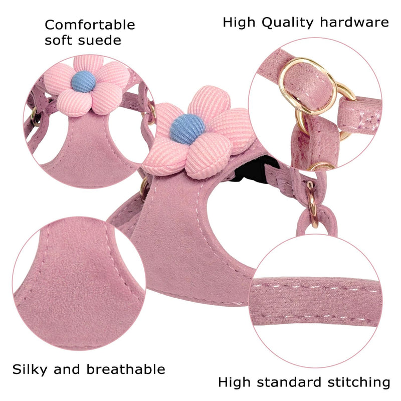 No Pull Dog Harness and Leash Set for Small Sized Dog Training; Puppy Harnesses with Multifunction Dog Leash, Soft Adjustable No Choke Escape Proof Pet Harness for Small and Medium Dog (Pink XXS) Pink - PawsPlanet Australia