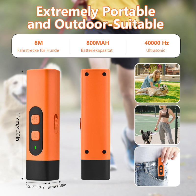 Yootiko Dog Bark Deterrent Device with LED Light, Ultrasonic Anti Barking Device for Dogs, Long Range Training Stop Barking Behavior Indoors Outdoors, Safe Rechargeable Bark Control for Dogs