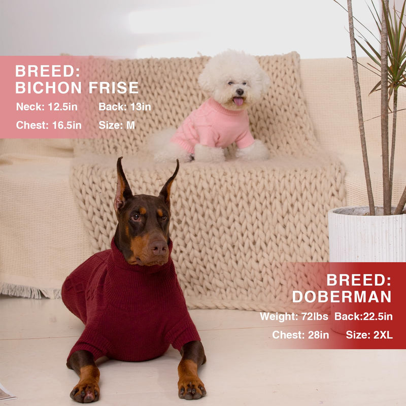 Dog Sweater XL, Large Breed Dog Sweater Girl Boy, Christmas Dog Outfits, Dog Thanksgiving Sweater, Cable Knit Dog Sweater with Leash Hole, Holiday Dog Sweaters for Large Dogs Beagle, Corgi, Red XL X-Large - PawsPlanet Australia