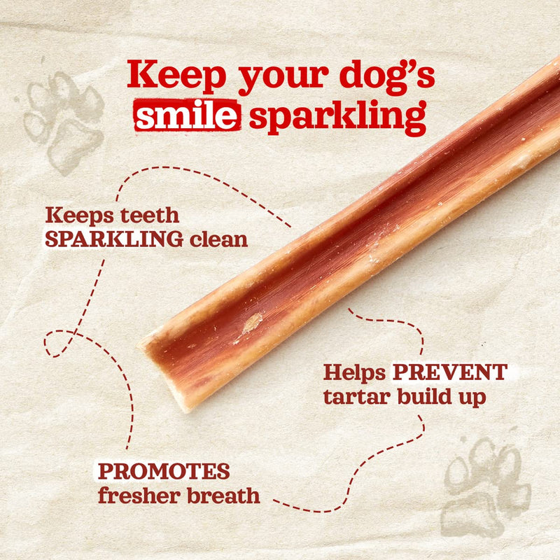 Natural Farm Gullet Sticks (6 Inch, 25 Pack), Grain-Free, Preservative-Free & Fully Digestible Beef Esophagus – Gentle Yet Effective Fun - Best for Light, Pups & Senior Chewers 6-inch 6 Inch (Pack of 25) - PawsPlanet Australia