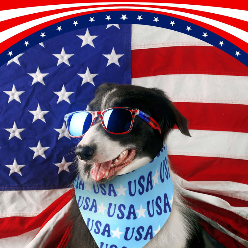 Sanwuta 120 Pcs Dog Bandana Bulk Scarf Washable Dogs Bibs Adjustable Kerchief Pet Bandana for Small and Large Party Pet Hawaii Beach Handkerchief Scarf Accessories (4th of July) 4th of July - PawsPlanet Australia