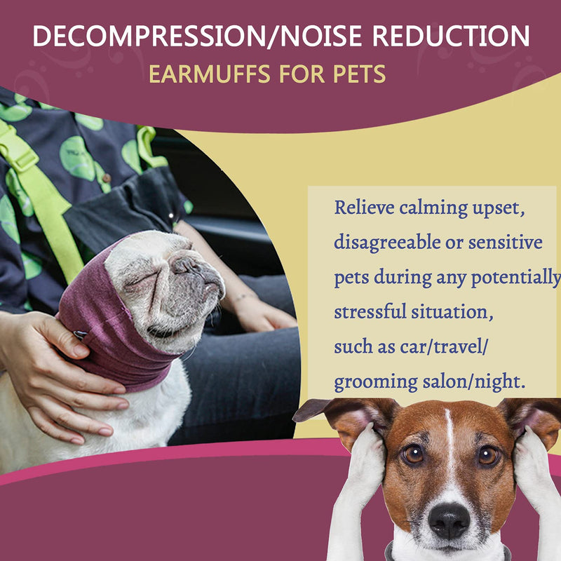 Dog Quiet Ear Covers for Ear Protection, Calming Ear Muffs for Dogs/Cats - Hood for Anxiety Relief/Calming/Warm (l)