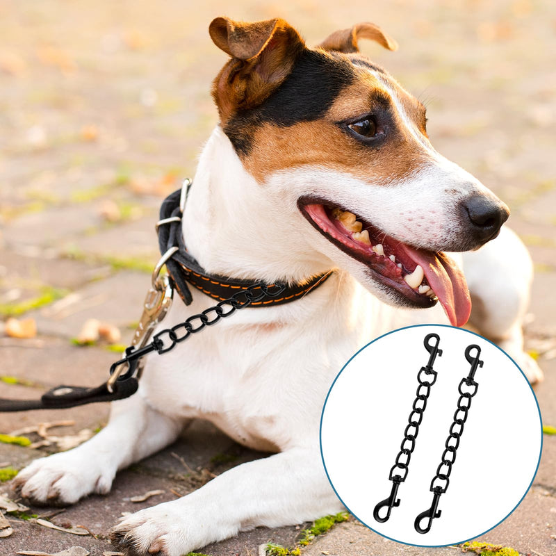 2 PCS Dog Collar Safety Clip Prong Collar Safety Clip Dog Harness Collar Connector 7.1inch Black Metal Double Ended Backup Dog Collar Clip for Dog Harness Chain Dog Necklaces Dog Strap - PawsPlanet Australia