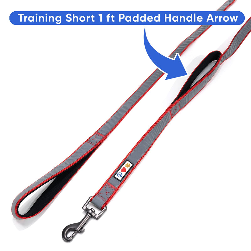 Pawtitas Double Handle Dog Leash Heavy Duty for Training No Pull Leashes Ideal for Medium and Large Dogs | Great for Walking, Running & Training Dog Leash - Medium/Large - Red Medium / Large - PawsPlanet Australia