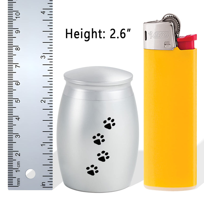 2.67 Inches Small Pet Urns for Dog Ashes Set of 2,Tiny Urn for Dog or Cats Ashes,Mini Pet Ashes Keepsake with Paw Print,Memorial Pet Cremation Urns - PawsPlanet Australia