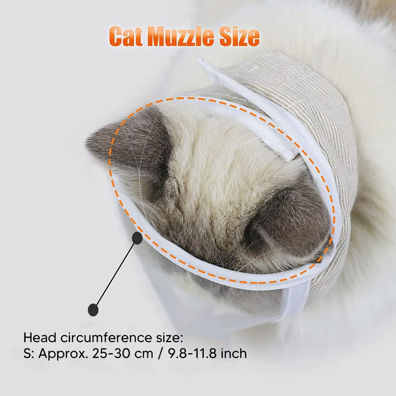 Haofy Transparent Muzzle Cover for Cat Face, Breathable Cotton Cover for Grooming, Prevention, Medium Size, 11.8 to 13.8 Inches, for Cats at Home, Vet Visits, Ensures