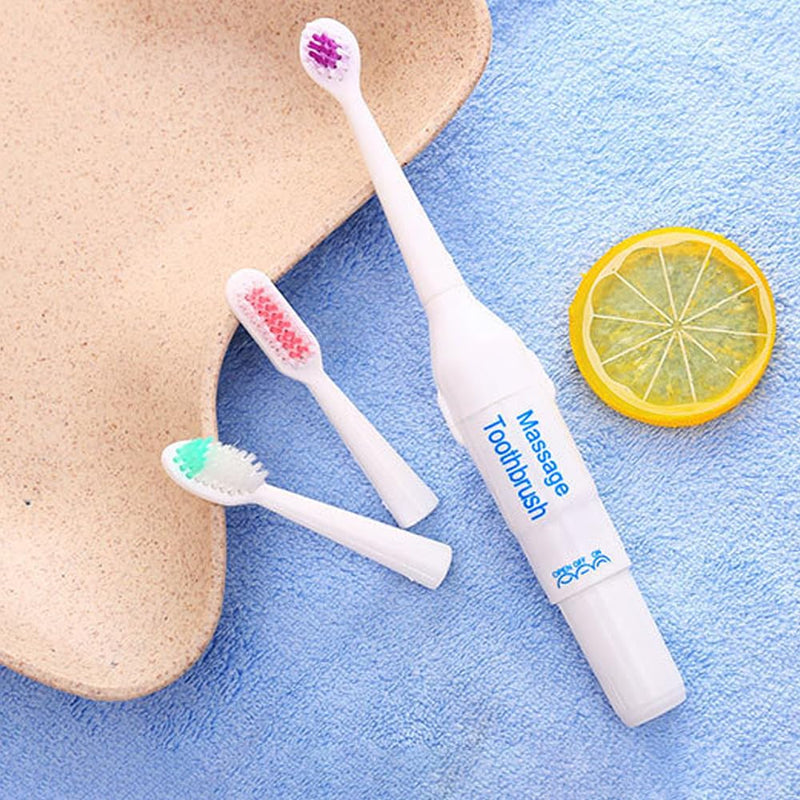Pet Electric Toothbrush, Dog Toothbrush Safe Acoustic Wave Pet Dental Care Cleaning Tools Kit with 3 Brush Heads