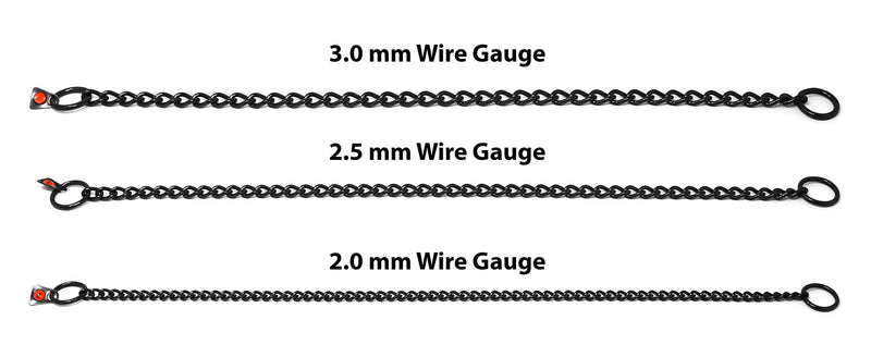 Herm Sprenger Black Stainless Steel Choke Dog Training Collar No-Pull Slip Chain for Small Medium Large Dogs for Easy Control Show Chain Collar Made in Germany 2mm 16in (40cm) - PawsPlanet Australia