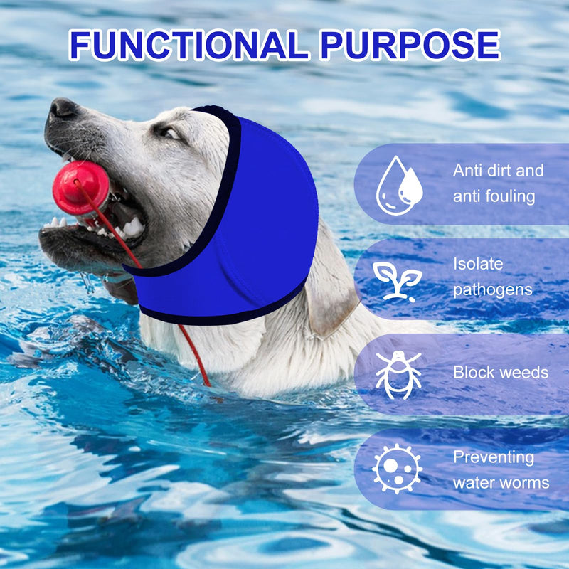 Dog Ear Muffs Noise Protection,Swimming Waterproof Dog Ear Caps, Rose DogEar Covers for Bath, Pet Ears Muffs for Noise Bath, for Ears Protection,Blue (S)