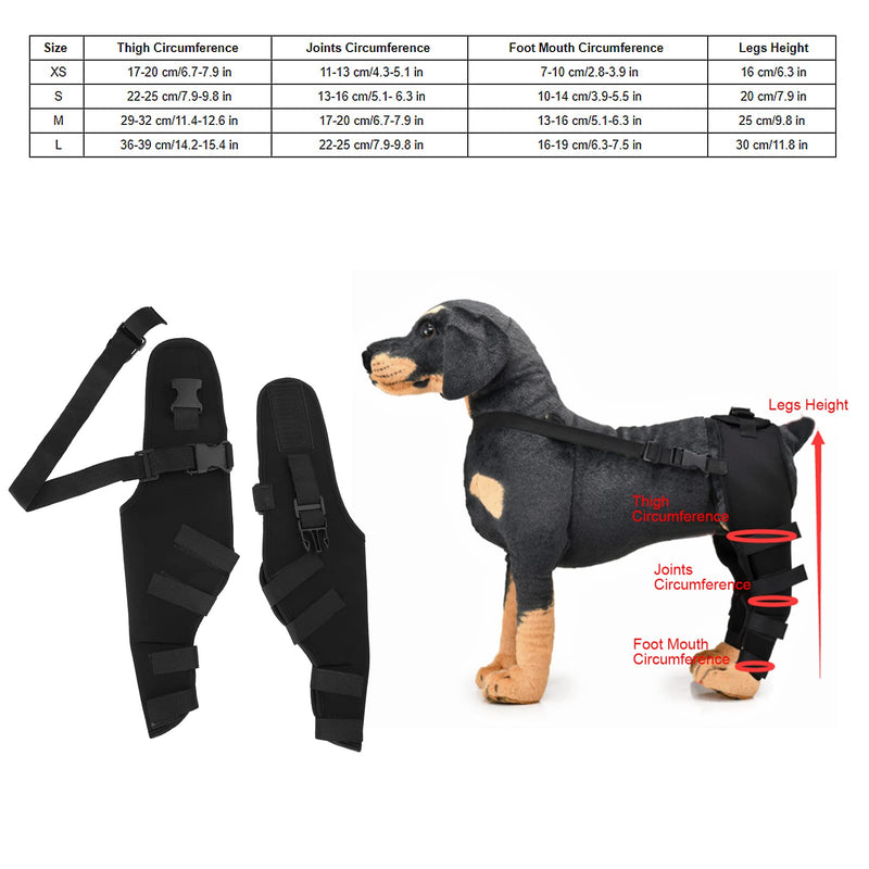 Zerodis Canine Hind Hock Wraps, Dog Braces Dog Legs Protector for Dog(HJ25 Rear Double Leggings Black, M, 12)