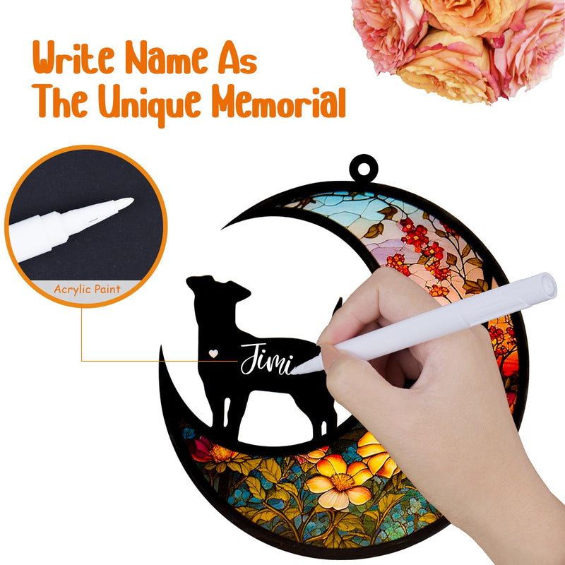 Dog Memorial Suncatcher,Pet Sympathy Gifts,Dog Memorial Gift for Loss of Dog,Personalized Dog Ornaments with Name Date for Pet Lovers A Design Dog - PawsPlanet Australia