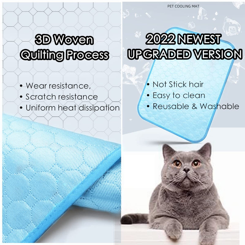 SOMOYA Dog Self Cooling Mat Pet Washable Cooling Pads Blanket Sleeping Kennel Mat,Ice Silk Sleep Mat Pad Non-Toxic Breathable Sleep Bed Beach for Large Dogs Cats (Blue, 39.4x59 in) Blue - PawsPlanet Australia