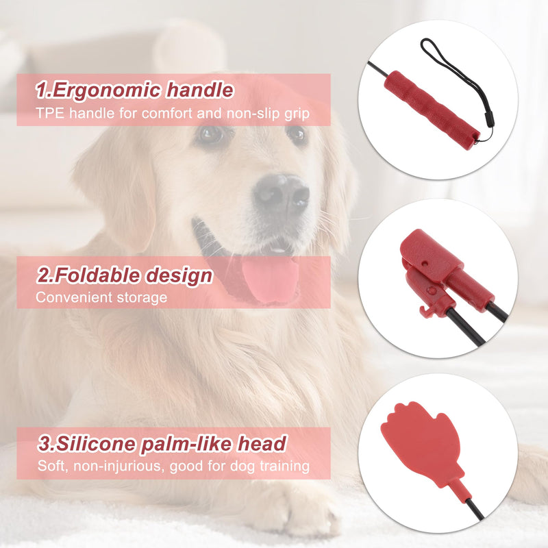 Dog Training Whip, Silicone Durable Dog Training Whip, with Anti-Slip Handle, for Outdoor and Indoor Training Dog Tools, Red - PawsPlanet Australia