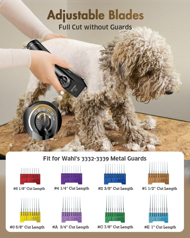 oneisall Dog Clippers for Grooming Doodles Poodles Thick Curly Hair and Replacemenet Blades - PawsPlanet Australia