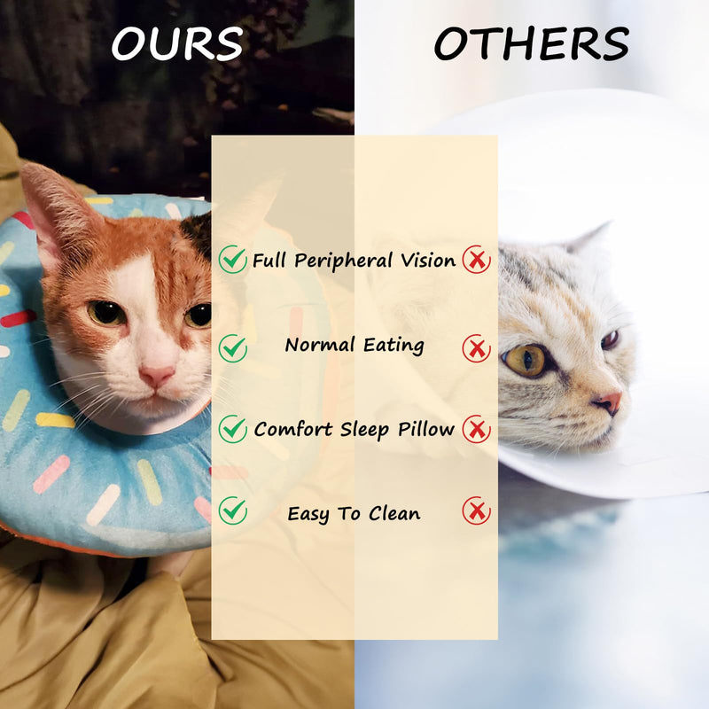 Cat Cone Collar Soft, Cat Donut Collar, Adjustable Cat Surgery Collar for Wound Healing, Elizabeth Collars are Suitable for Cats, Kittens, Puppies, Puppies After Surgery S - PawsPlanet Australia