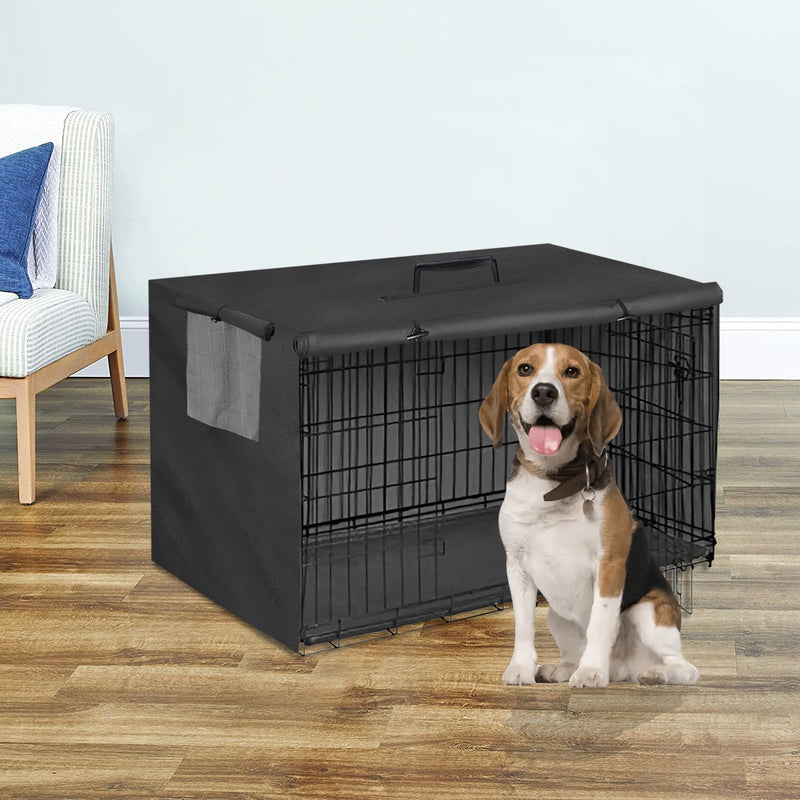 36 Inch Wire Dog Crate Cover,Durable Windproof Privacy Polyester Pet Kennel Covers,Breathable Blackout Cover for 1/2/3 Door Dog Cage. (36" L x 23" W x 25" H,Black) 36" L x23" W x 25" H Black