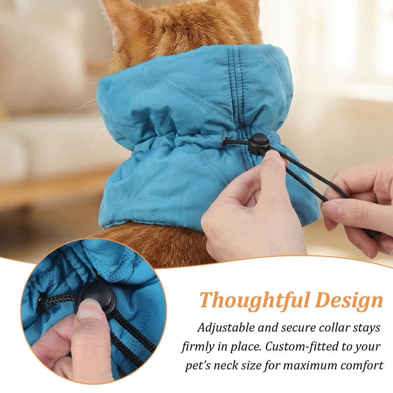 Cat Collar Lick Protection Cat - Soft Collar for Cats After Surgery, Adjustable Protection Against Licking & Scratching, for Cats and Small Dogs (Sky Blue, S) size - s