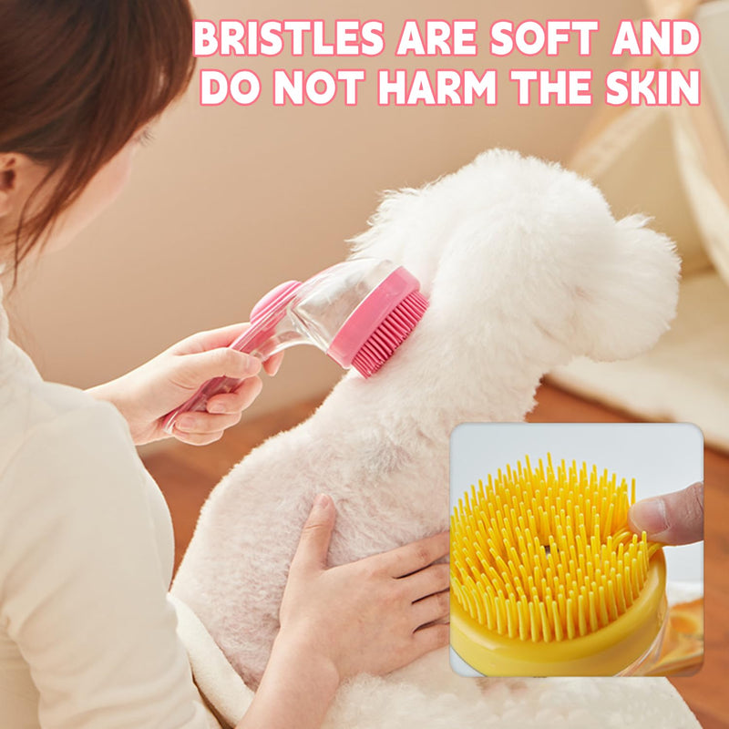 Pet Bath Brush,Dog Shampoo Brush Bubble Maker,New 2 in 1 Dog Bath Brush with Built-in Shampoo Dispenser,Bathing Dog Grooming Massage Brush for Showering Long and Short Haired Dogs and Cats(blue) Blue - PawsPlanet Australia