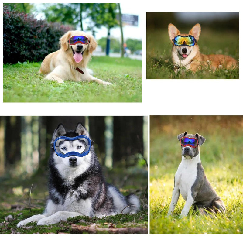 Soft Dog Goggles Large Breed Anti-UV Sunglasses, Large Dog Sunglasses Dustproof Windproof Snowproof Eye Protection (Pink Frame & Silver Lens) Pink Frame & silver Lens/Samll - PawsPlanet Australia
