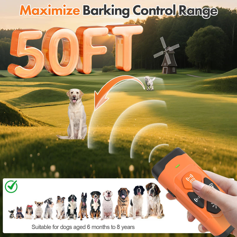 Anti Barking Device for Dogs - Dog Bark Deterrent Devices 50FT Range - Ultrasonic Dog Bark Deterrent for Stopping Bad Behavior - Rechargeable Anti Barking Device for Own or Neighbour's Dog - PawsPlanet Australia