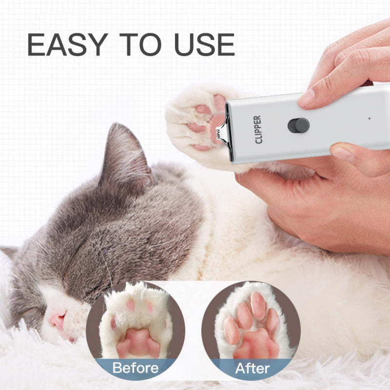 2-in-1 Professional Dog Grooming Kit - Low Noise, Waterproof, USB Rechargeable, and Safe Ceramic Blade - Gift for Dogs and Cats (White) Map005-white - PawsPlanet Australia