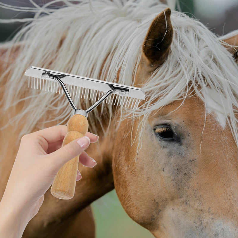 balacoo 2Pcs Horse Nail Rake Comb - Pet Horse Hair Comb, Horse Brush Steel Comb for Hair, Pet Mane Pulling Tool, Pet Horse Hair Brush, Mane Brush Dog Deshedding Brush - PawsPlanet Australia