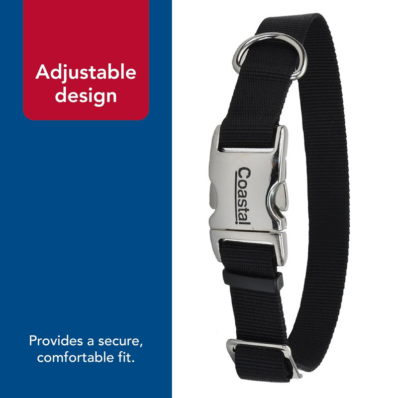 Coastal Pet Adjustable Dog Collar with Metal Buckle - Comfortable Fade-Resistant Dog Collar with Snap Lock - Perfect for Walking & Tie Outs - Blue Lagoon - 5/8" x 10"-14" 5/8" x 10" - 14" (Pack of 1)