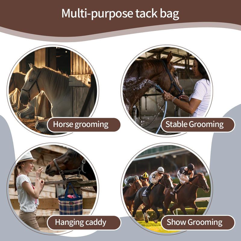 BARN & STABLE Breathable & Waterproof Mesh Horse Grooming Bag with 8 Pockets Tear-resistant Grooming Tote for Horse Grooming Caddy Bag Organizer to Secure Items (Turqoise) Turquoise - PawsPlanet Australia