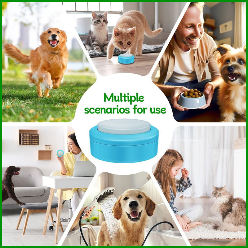 Talking Buttons for Cats, Dog Buttons Talk, Voice Recording Button for Pet Communication, Set of 2 Blue Recordable Button with Batteries, Long Standby Dog & Cat Training Clicker - PawsPlanet Australia