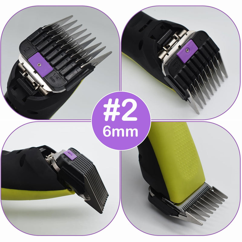 4 Pieces Animal Clippers Stainless Steel A5-Style Replacement Attachment Guide Guard Combs, 3/6/10/13mm 1/8" 1/4" 3/8" 1/2" Compatible with Wahl KM2/5/10 Andis AG BG Oster A5/A6 Pet Cat Dog Groomers