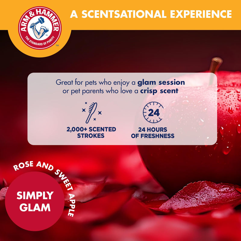 Arm & Hammer “Simply Glam” Dog Grooming Pin Deodorizing Comb with Fragrance Transfer Technology – Scented Dog Comb for Detangling & Shedding, Sweet Apple & Rose Scent Navy & Yellow Dog Comb - Sweet Apple & Rose - PawsPlanet Australia