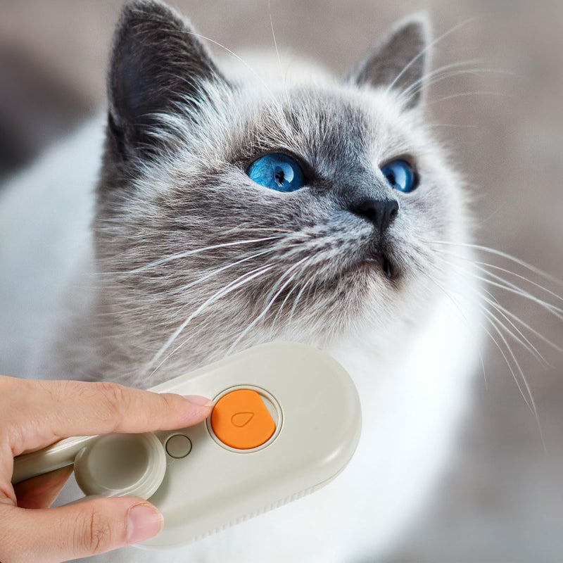 Cloud Cat Brush, 3-in-1 Self-Cleaning Cat Brush Steam Pet Brush with 360° Rotating Arm Cat Hair Steamy Brush Dog Steam Brush for Shedding Best Steam Brush for Pet Cat Dog (Khaki) Khaki - PawsPlanet Australia