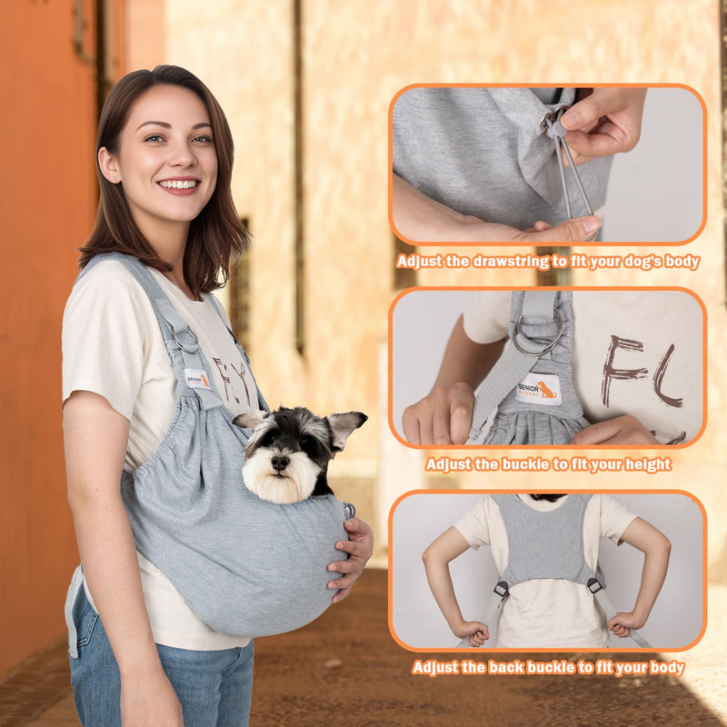 Dog Sling Carriers for Small Dogs,Carrier Sling for Cats and Pupp, Carrying Wrap Front Backpack Cat Sling,Adjustable Chest Pet Sling Grey - PawsPlanet Australia