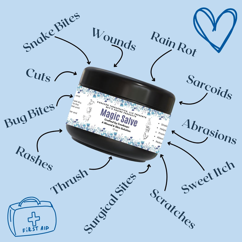 Wound Salve - For Horses, Pets, Livestock & People - Calendula, Shields Abrasions, Stops Infections, Promotes Scabbing, Reduces Inflammation & Scarring, Vet-Approved - Bev's Magic Salve (12 oz) 12 oz