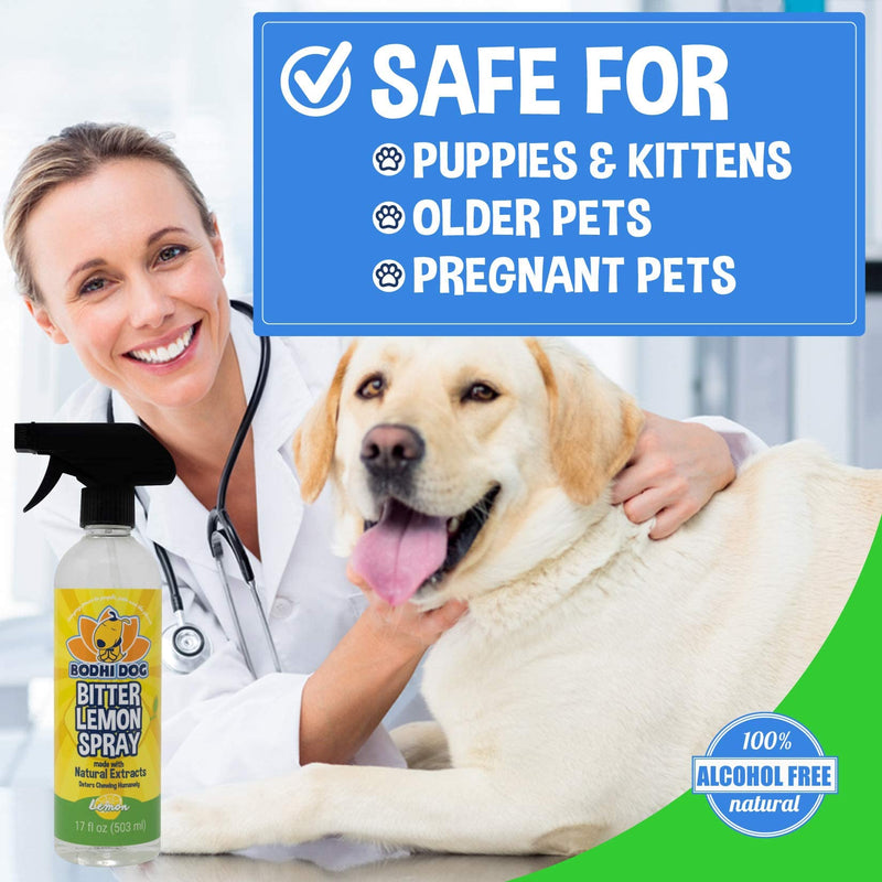 Bodhi Dog Bitter Lemon Spray - Anti-Chew Spray for Dogs, Cats, Puppies, & Kittens - Training Aid for Chewing - Safe & Non Toxic - Ideal for Pet Behavioral Training - Made in USA (17 Fl Oz) 17oz - PawsPlanet Australia