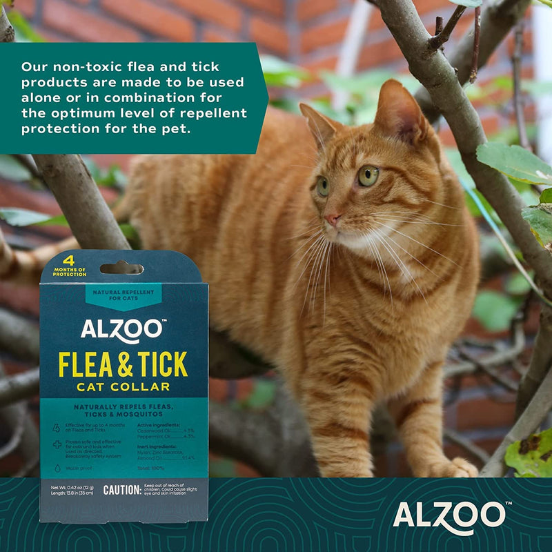 Flea & Tick Cat Collar, Helps Repel Fleas, Ticks & Mosquitoes, 100% Plant-Based Active Ingredients, Phthalates and PVC Free, Up to 8 Months Protection, Pack of 2 Cat Flea Collar (Pack of 2)