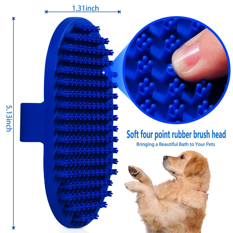 Dog bath brush, ROPO rubber massage pet shampoo brush, used for pet grooming, removing shedding fur, combing tangles and dead fur, suitable for pet dogs and cats (red) red - PawsPlanet Australia