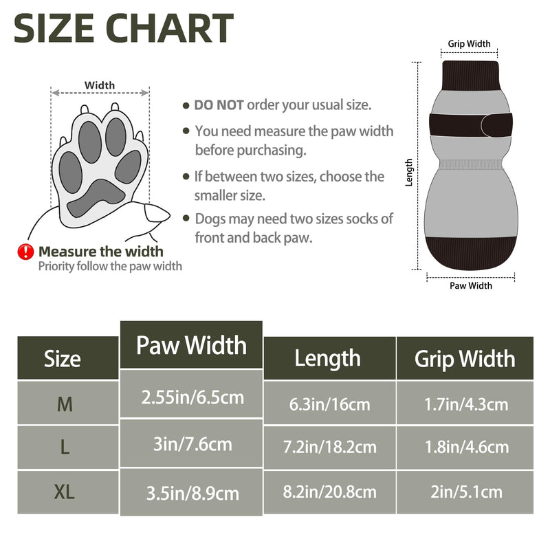 PUPTECK Anti-Slip Dog Socks with Double Sides Grips Booties for Medium Large Dogs Hardwood Floors Prevents Licking, Dog Shoes for Cold & Hot Pavement Traction, Green, M - PawsPlanet Australia