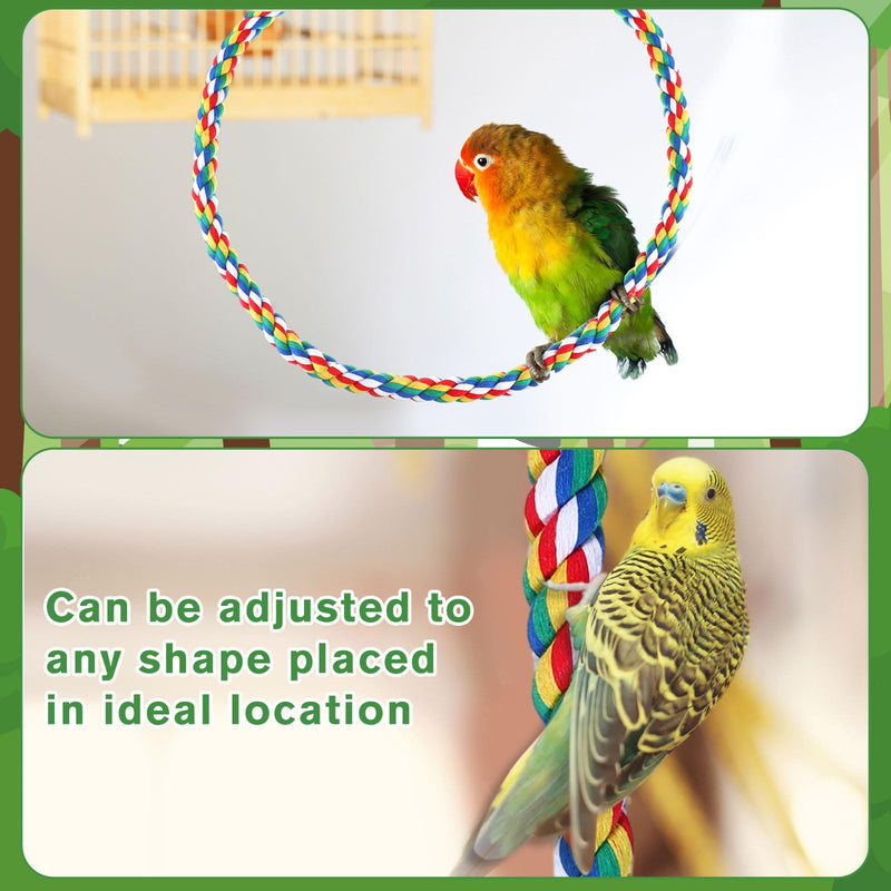 2 Pieces Bird Rope Perch Bird Swings, 94.5'' and 47'' Spiral Bird Ladder for Cockatiels, Suitable Bird Cage Accessories, Parrot Swing Climbing Standing Bird Toys with Bell - PawsPlanet Australia