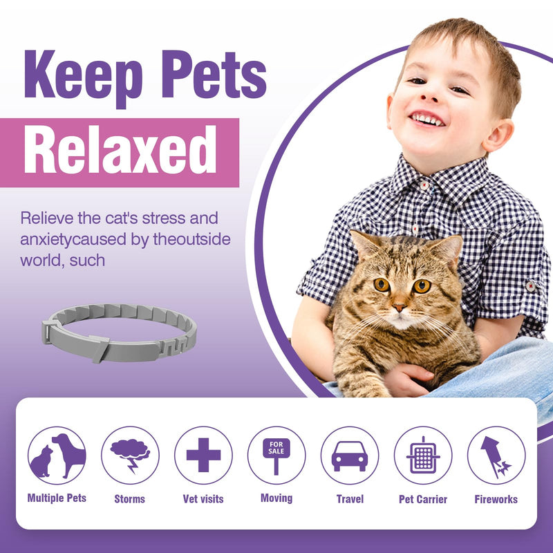 Tcllka Cat Calming Pheromone Collar 4 Pack – Adjustable Breakaway Cat Collar for Calming Support & Relaxation Waterproof 30-Day Continuous Wear for Travel, Grooming & Multi-Cat Homes