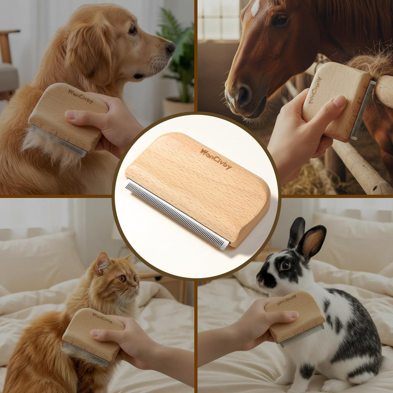 Undercoat Rake Dog Brush Dematting Comb cat shedding tool Dematting Tool Pet Brush Efficiently Detangle and Groom Coats for Large Medium Small Dogs and Cats Comb for Grooming Premium (M 4.33 inch) M 4.33 inch